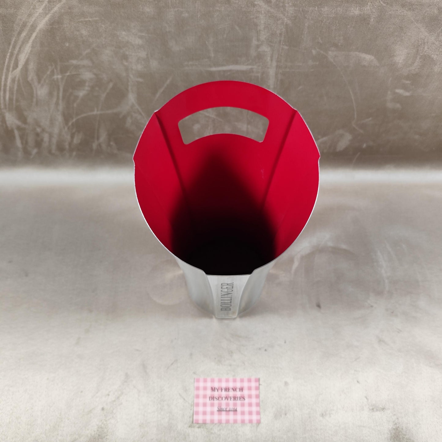 Seau à champagne Bollinger aluminium intérieur rouge Rafraîchisseur bouteille design
