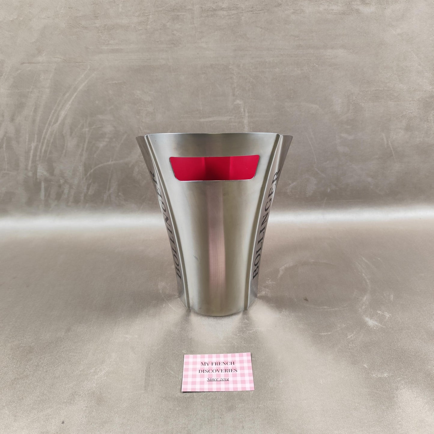 Seau à champagne Bollinger aluminium intérieur rouge Rafraîchisseur bouteille design