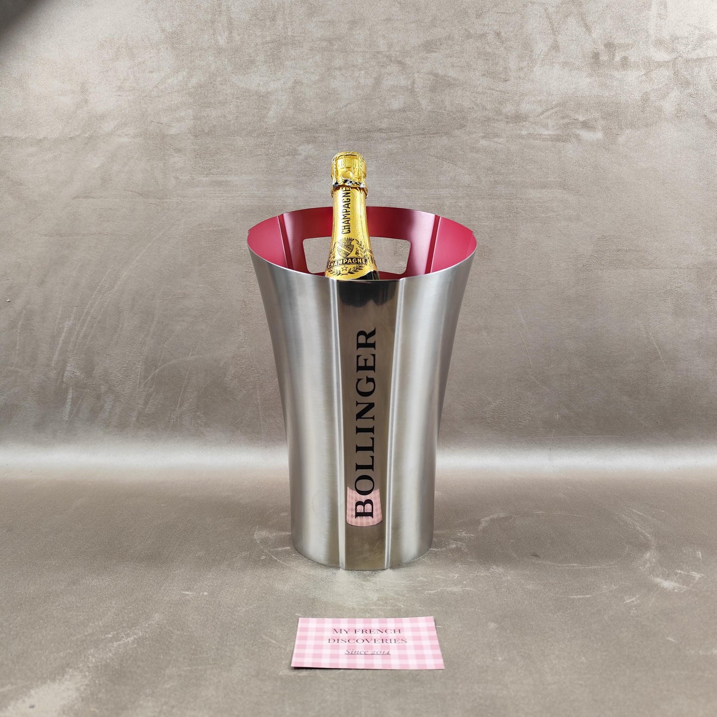 Seau à champagne Bollinger aluminium intérieur rouge Rafraîchisseur bouteille design