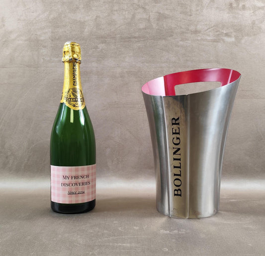 Seau à champagne Bollinger en aluminium Intérieur rouge Rafraîchisseur bouteille