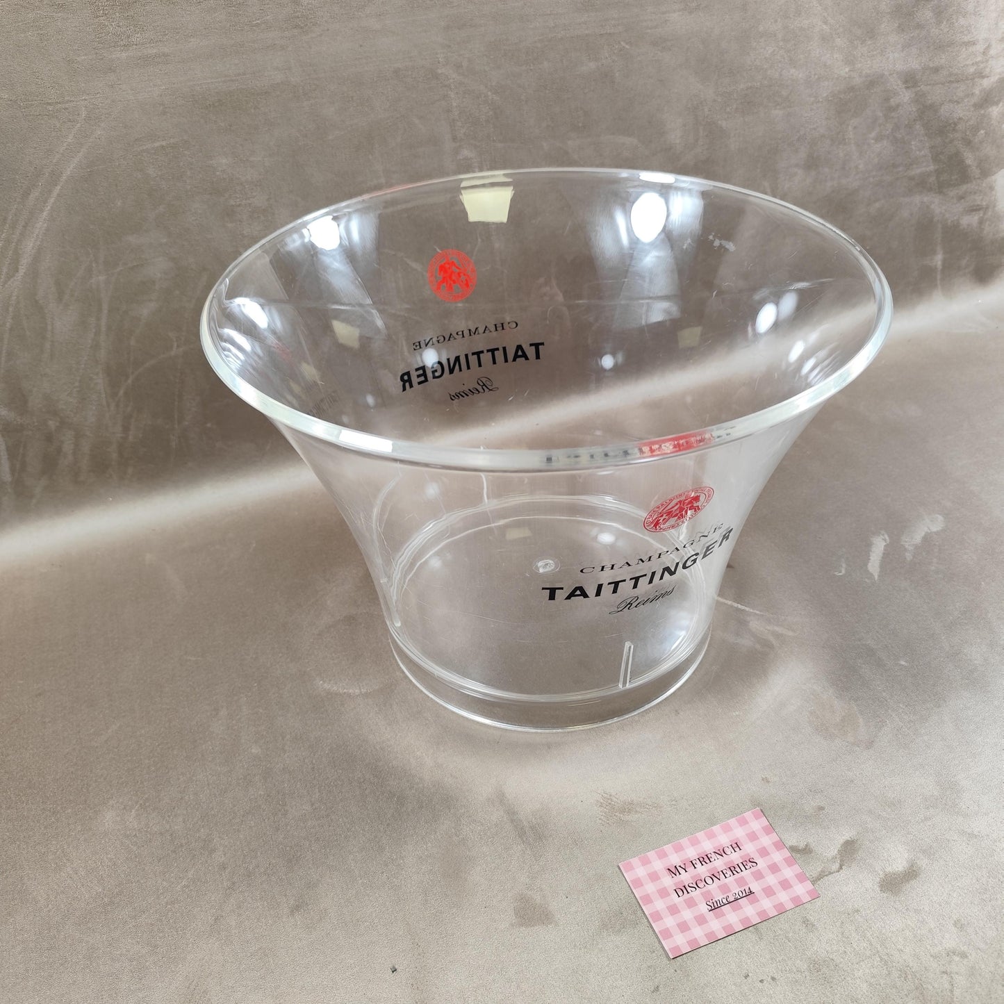 Vasque à champagne Taittinger en plastique Grand modèle 36 cm Seau à bouteilles