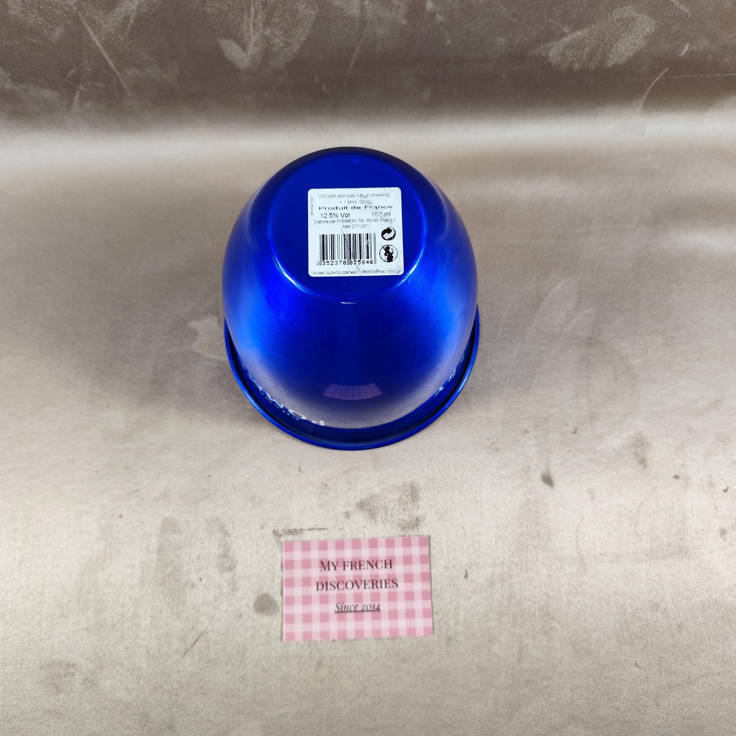 Seau à champagne Pommery bleu en aluminium Rafraîchisseur champagne