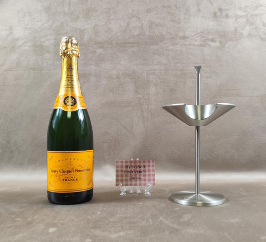 Support à champagne Veuve Clicquot en aluminium Porte 3 coupes Design bar