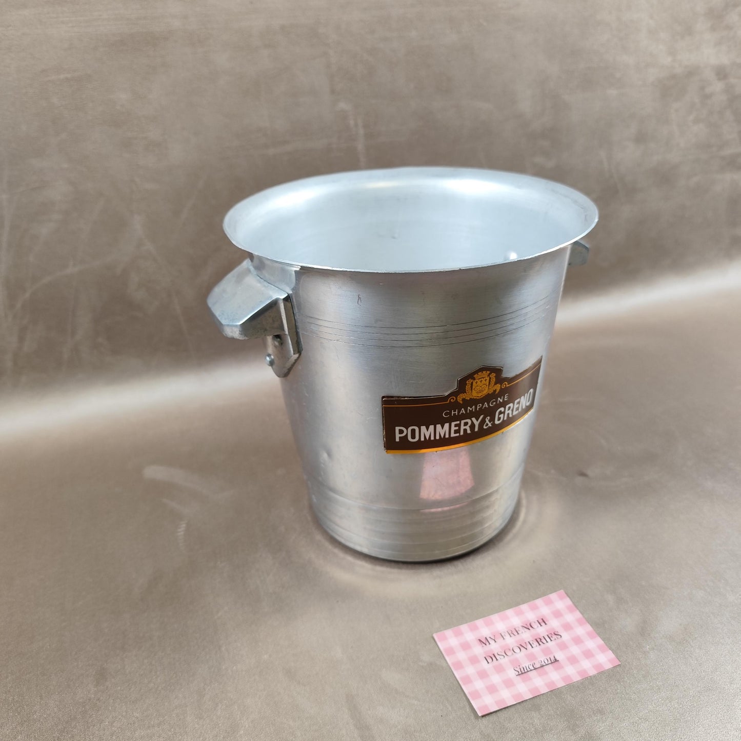 Seau à champagne Pommery & Greno en aluminium Seau à glace vintage