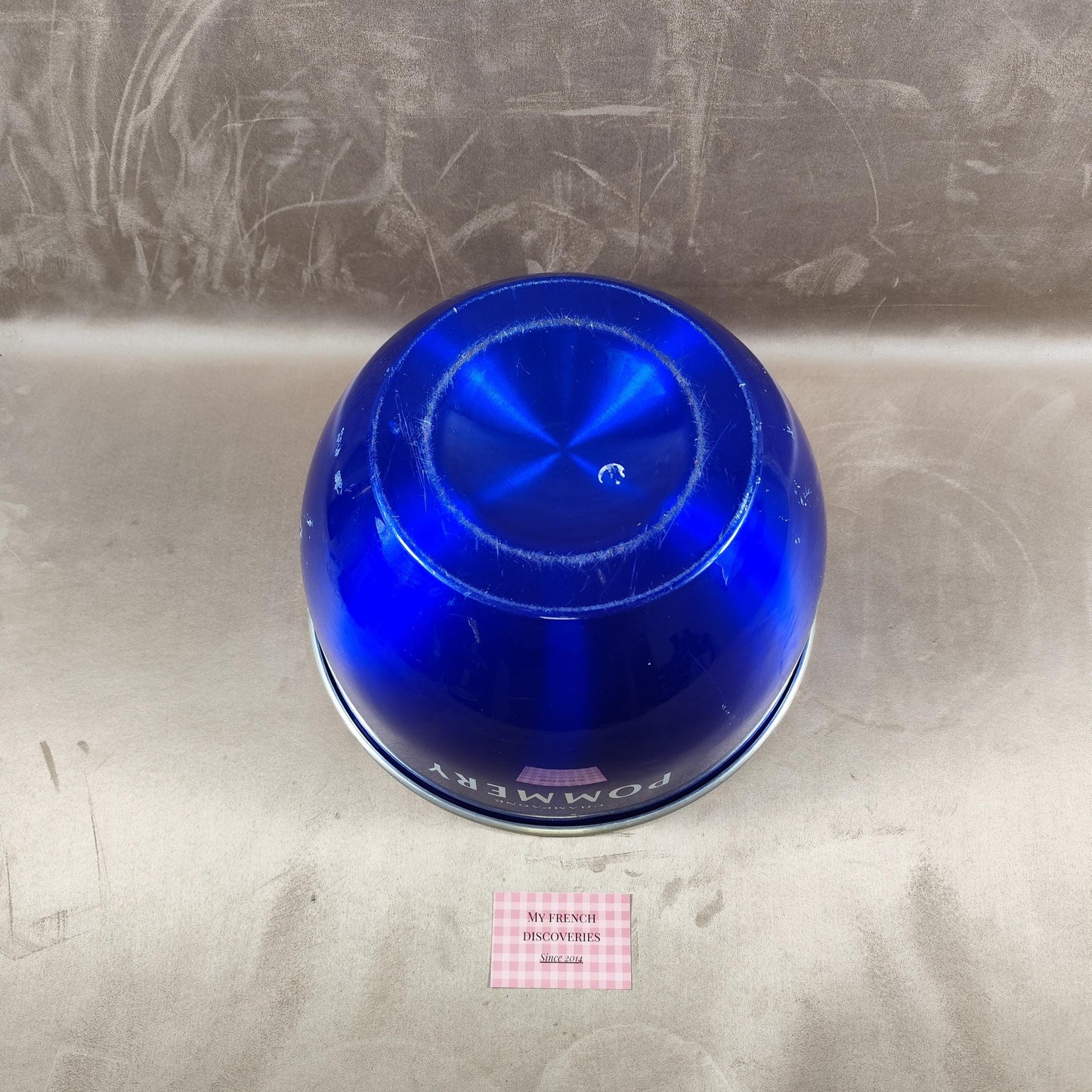 Grand seau à champagne Pommery aluminium bleu Vasque rafraîchisseur XXL