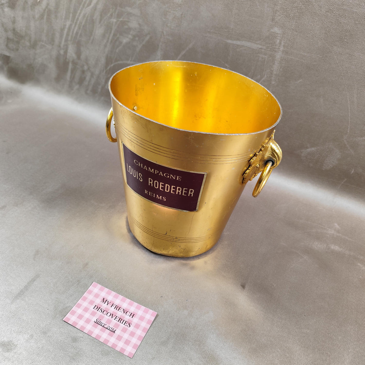 Seau à champagne Louis Roederer Reims doré Rafraîchisseur vintage
