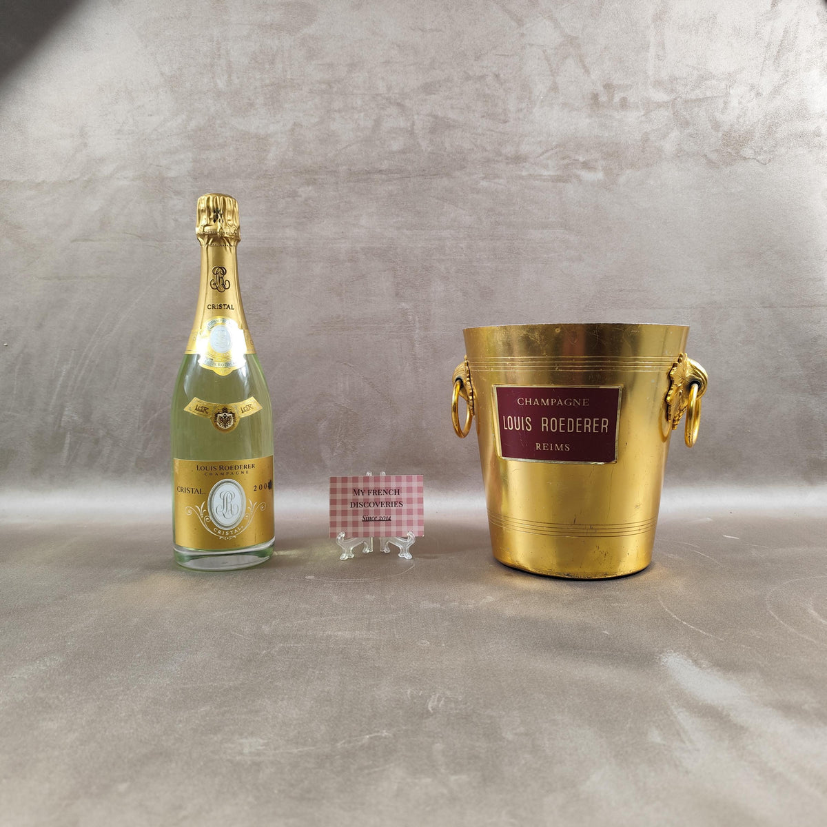 Seau à champagne Louis Roederer Reims doré Rafraîchisseur vintage