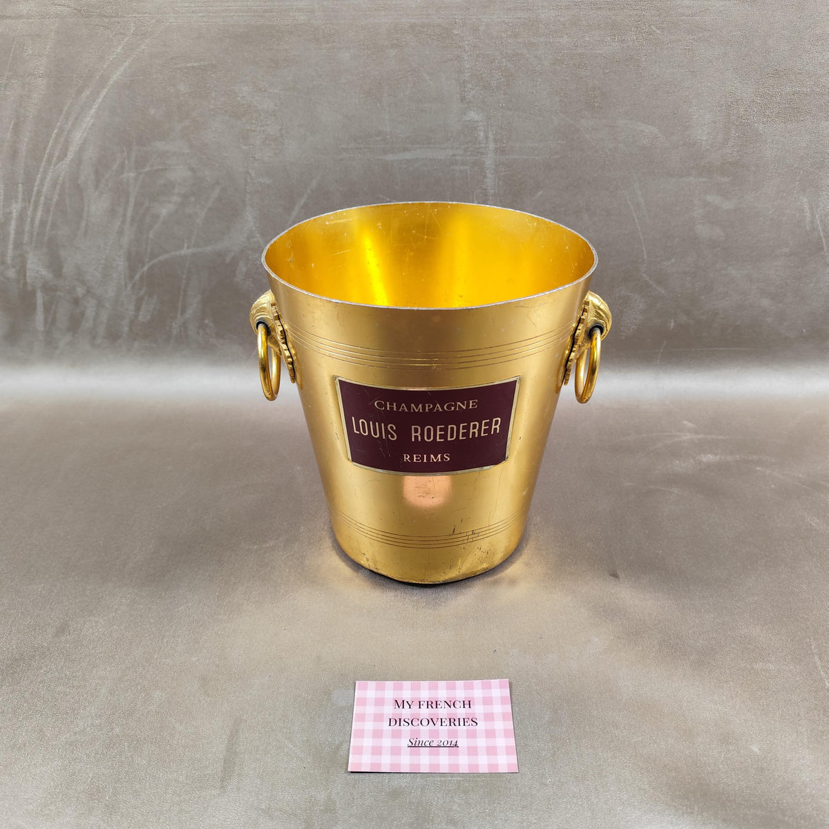Seau à champagne Louis Roederer Reims doré Rafraîchisseur vintage