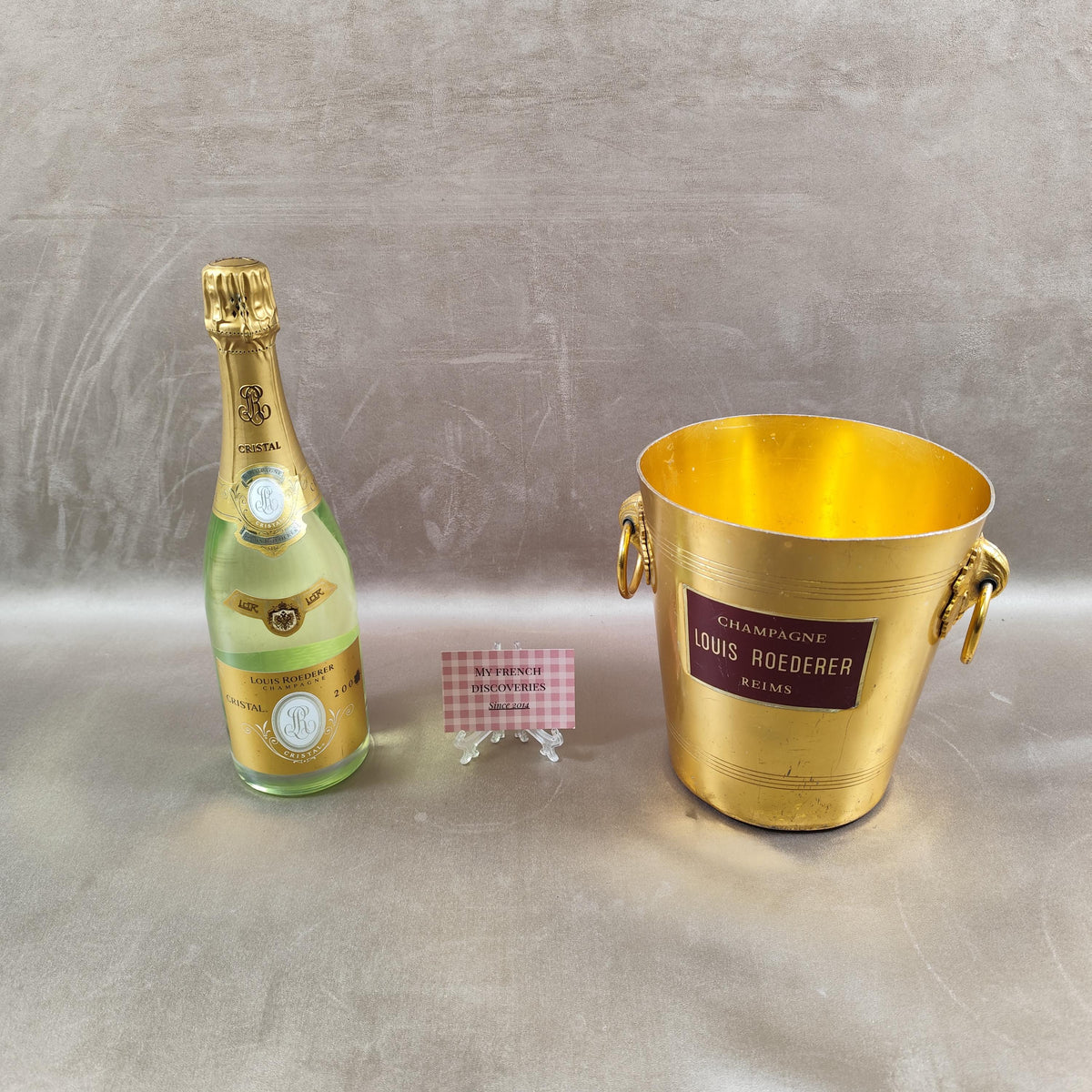 Seau à champagne Louis Roederer Reims doré Rafraîchisseur vintage