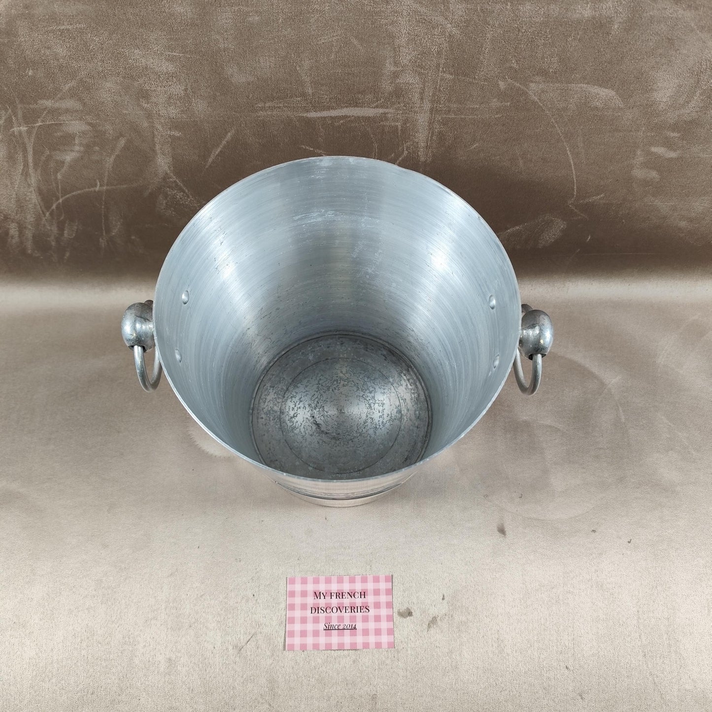 Seau à champagne Laurent Perrier en aluminium Rafraîchisseur vintage Reims