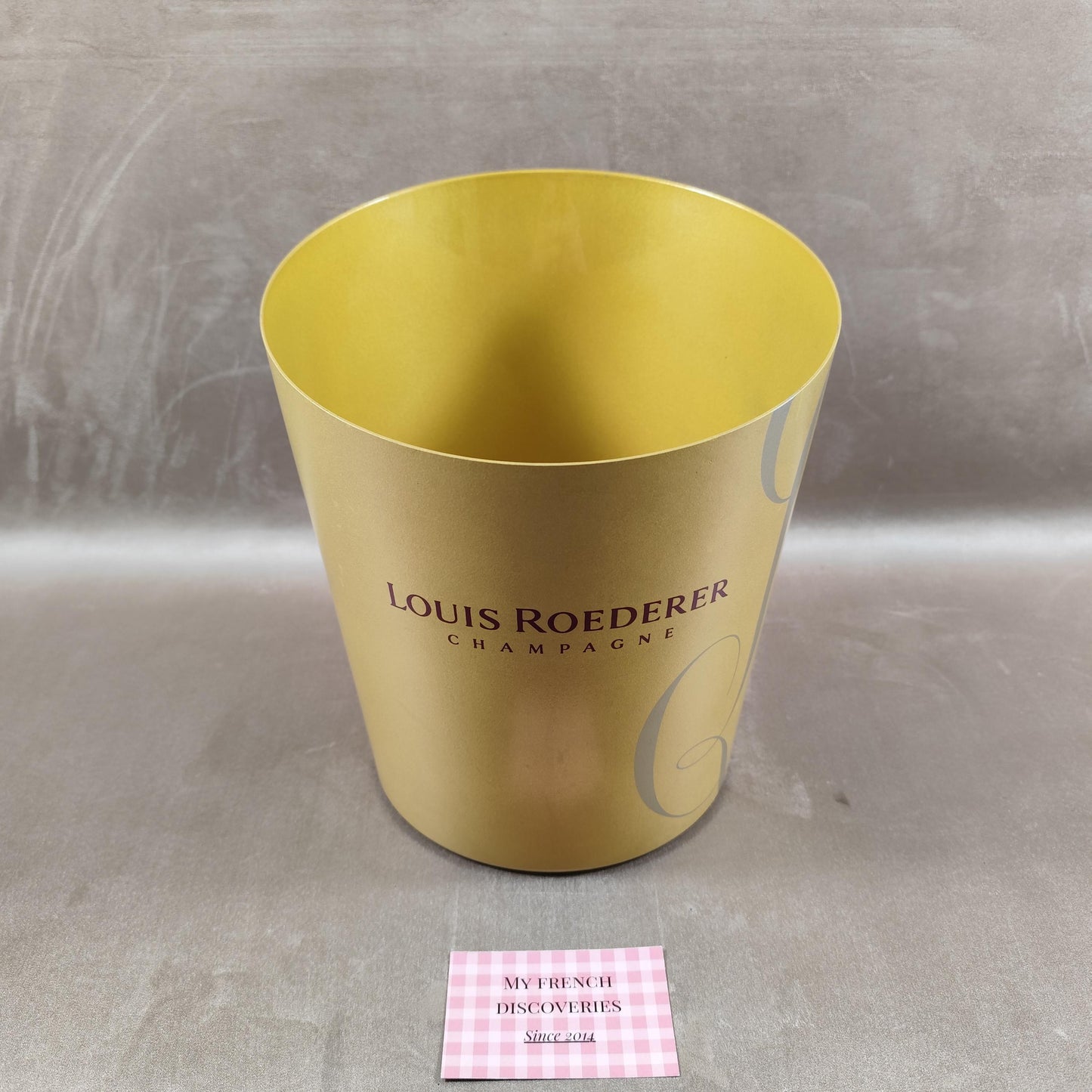 Seau à champagne Louis Roederer doré grand modèle Rafraîchisseur vintage