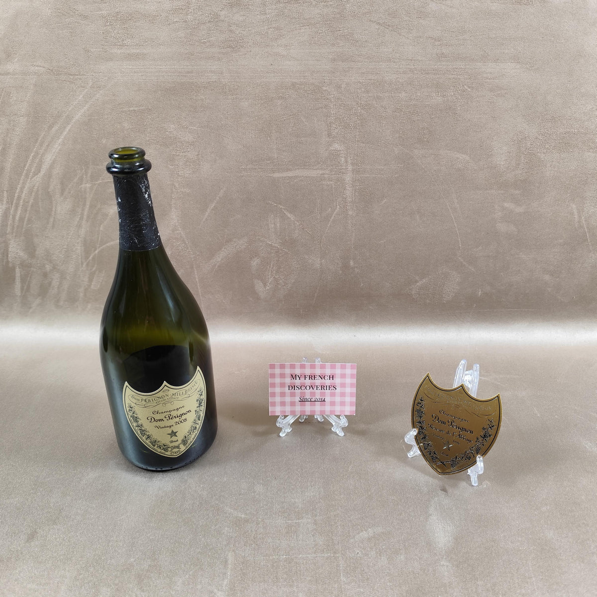 Magnet Dom Pérignon Vintage 1996 Plaque étiquette champagne dorée