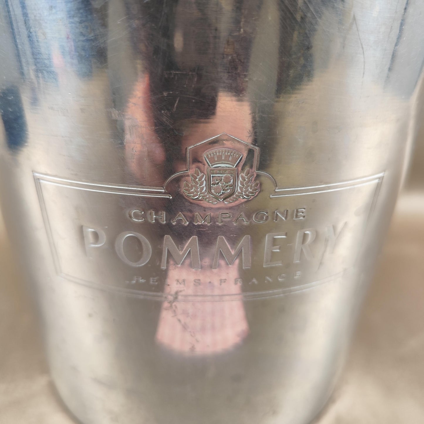 Seau à champagne Pommery en aluminium Seau publicitaire Reims France